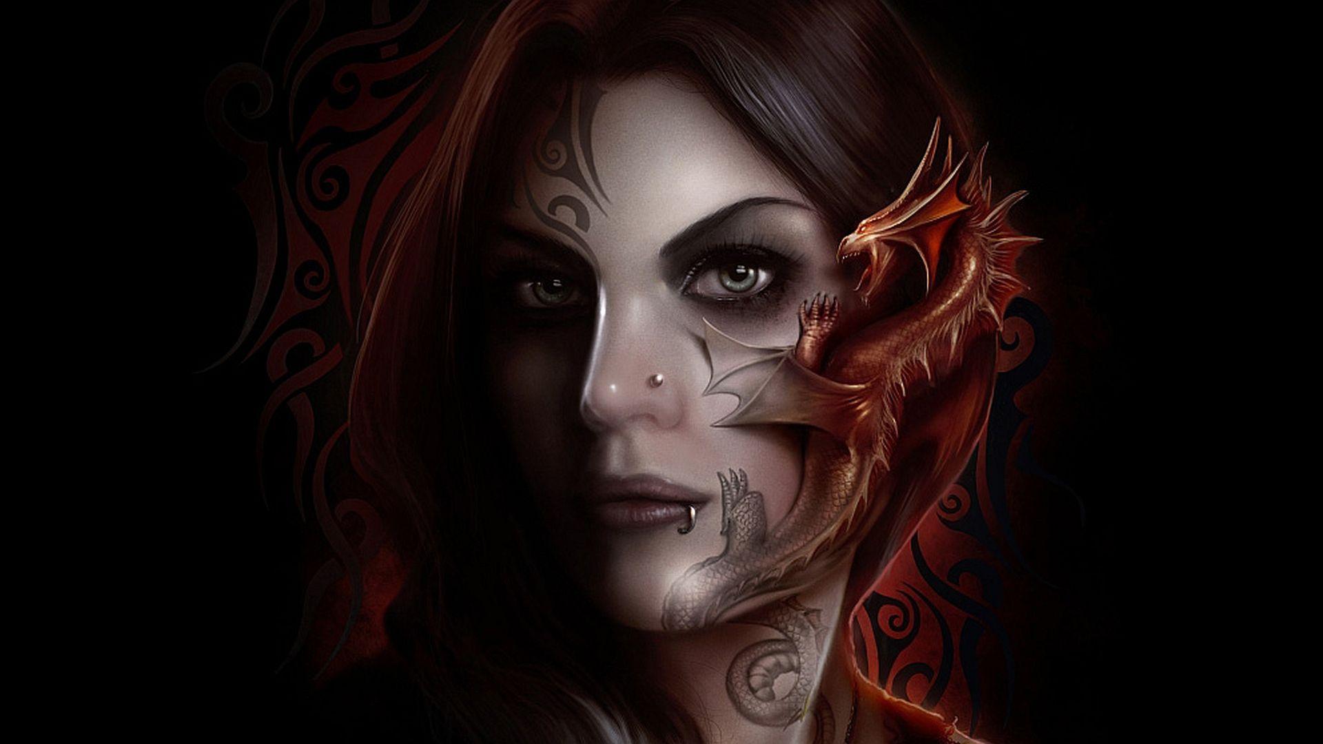 1920x1080 Tattoos Wallpaper Woman Anne Stokes