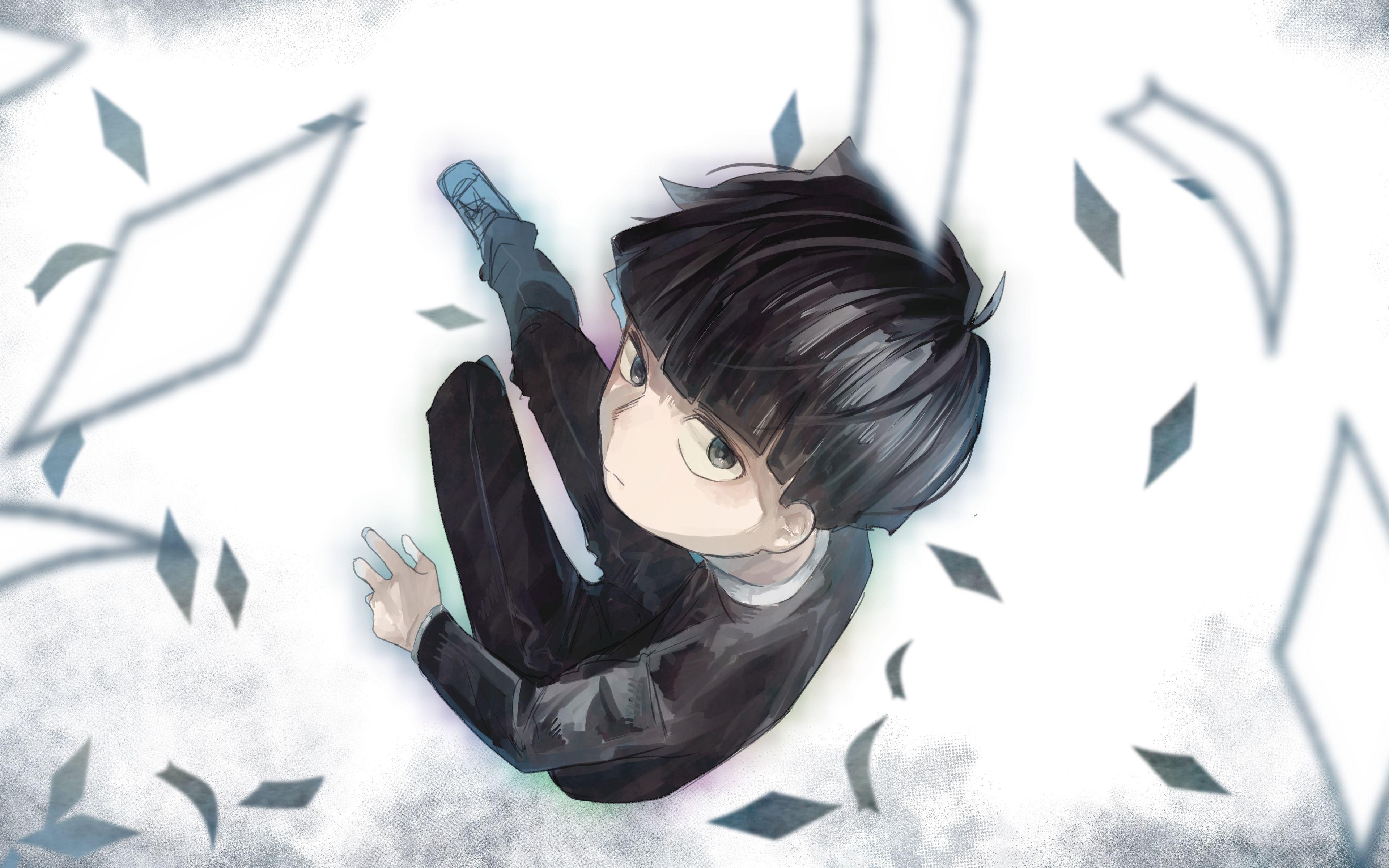 3840x2400 Download wallpaper Shigeo Kageyama, 4k, Mob, manga, White T