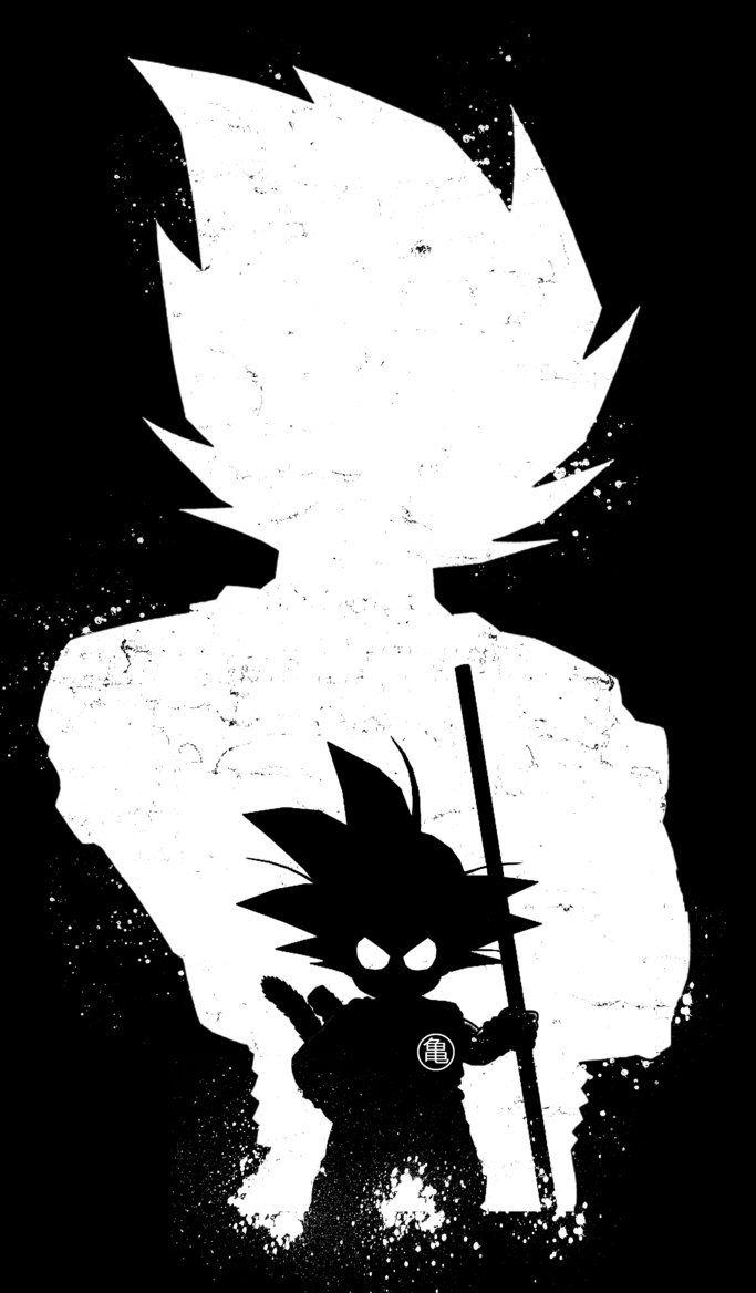 683x1168 Dragon Ball Z HD Mobile Black And White Wallpaper