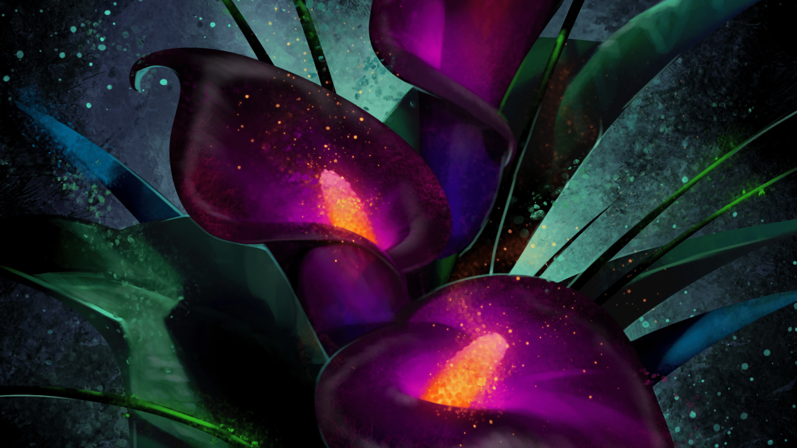 2560x1440 Download 2560x1440 Calla Lily Bouquet, Artwork Wallpaper for iMac