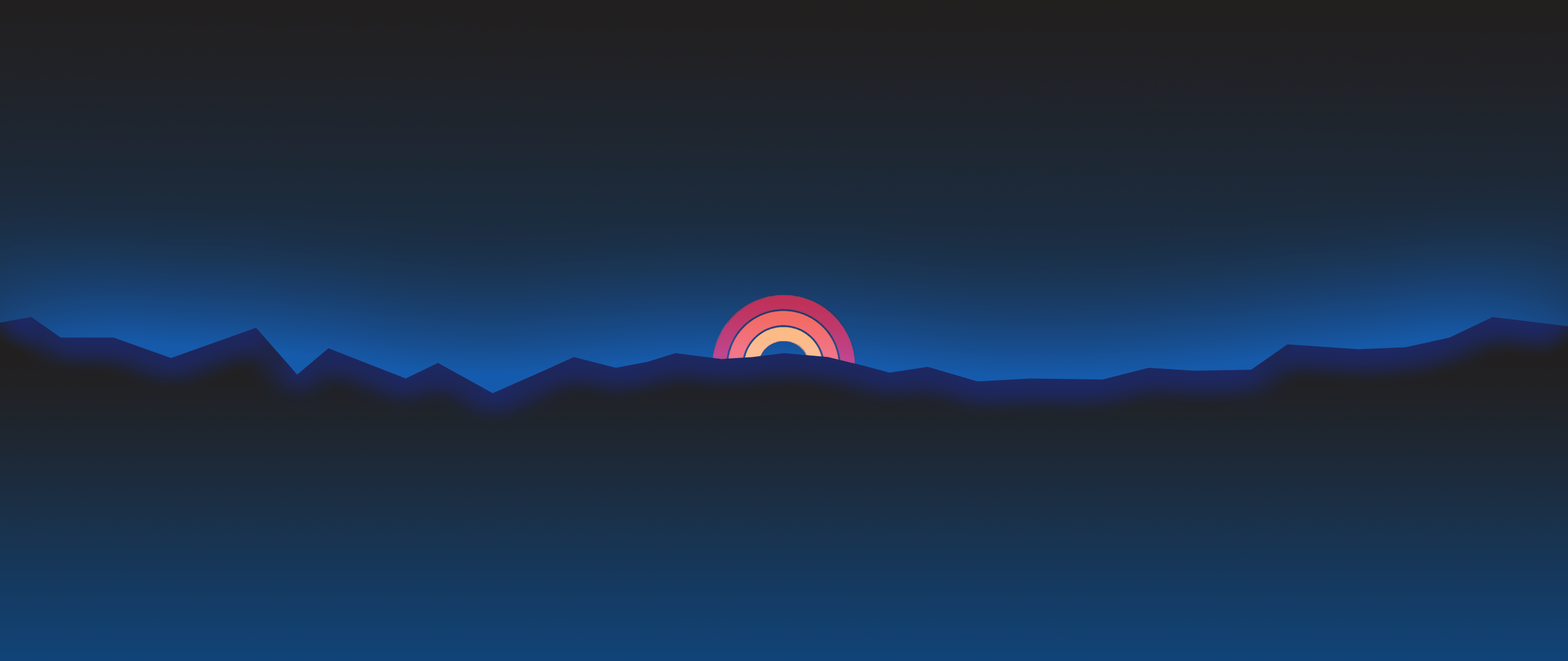 2560x1080 Neon Mountain Wallpaper