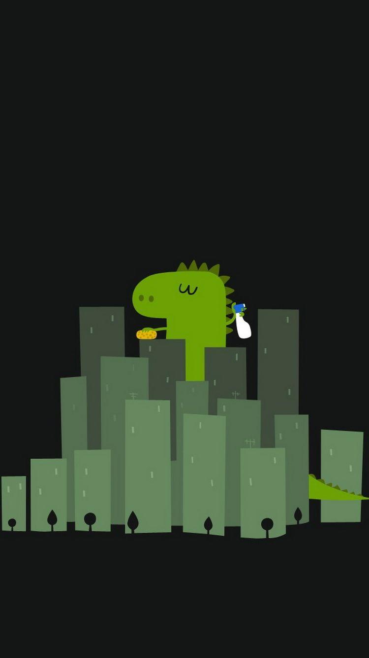 750x1334 Funny Dinosaur Cleaning Buildings iPhone 6 Wallpaper HD