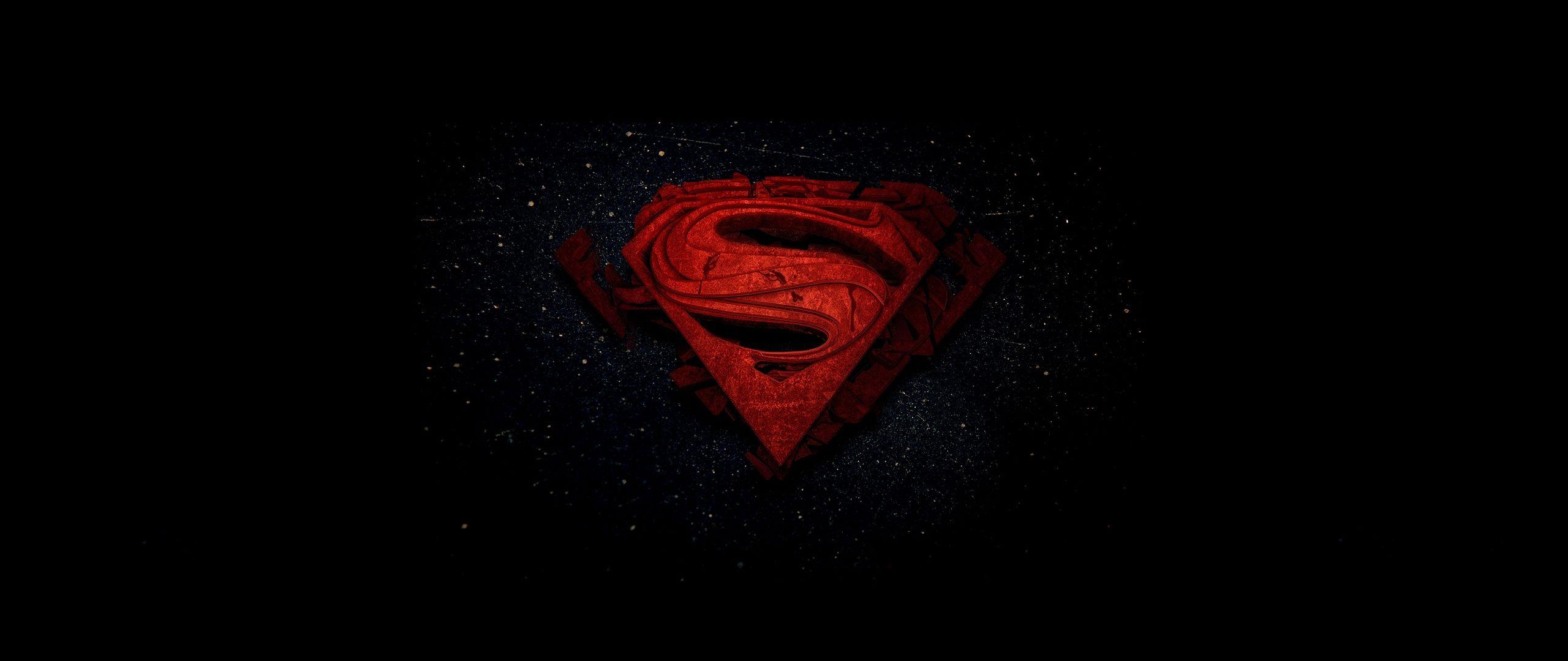 2560x1080 Download Superman, mark, logo, minimal, art wallpaper, 2560x1080