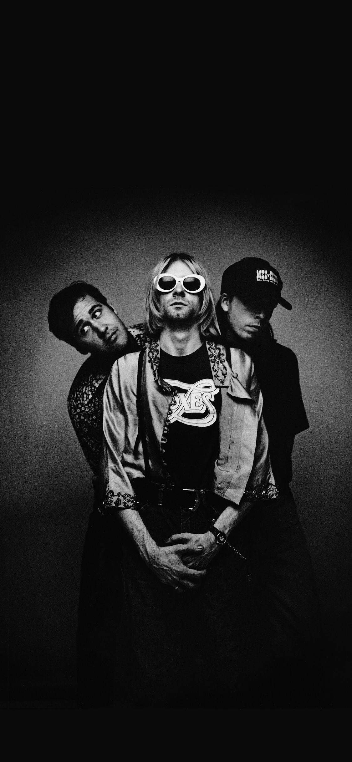 1125x2436 Nirvana Music Dark Band