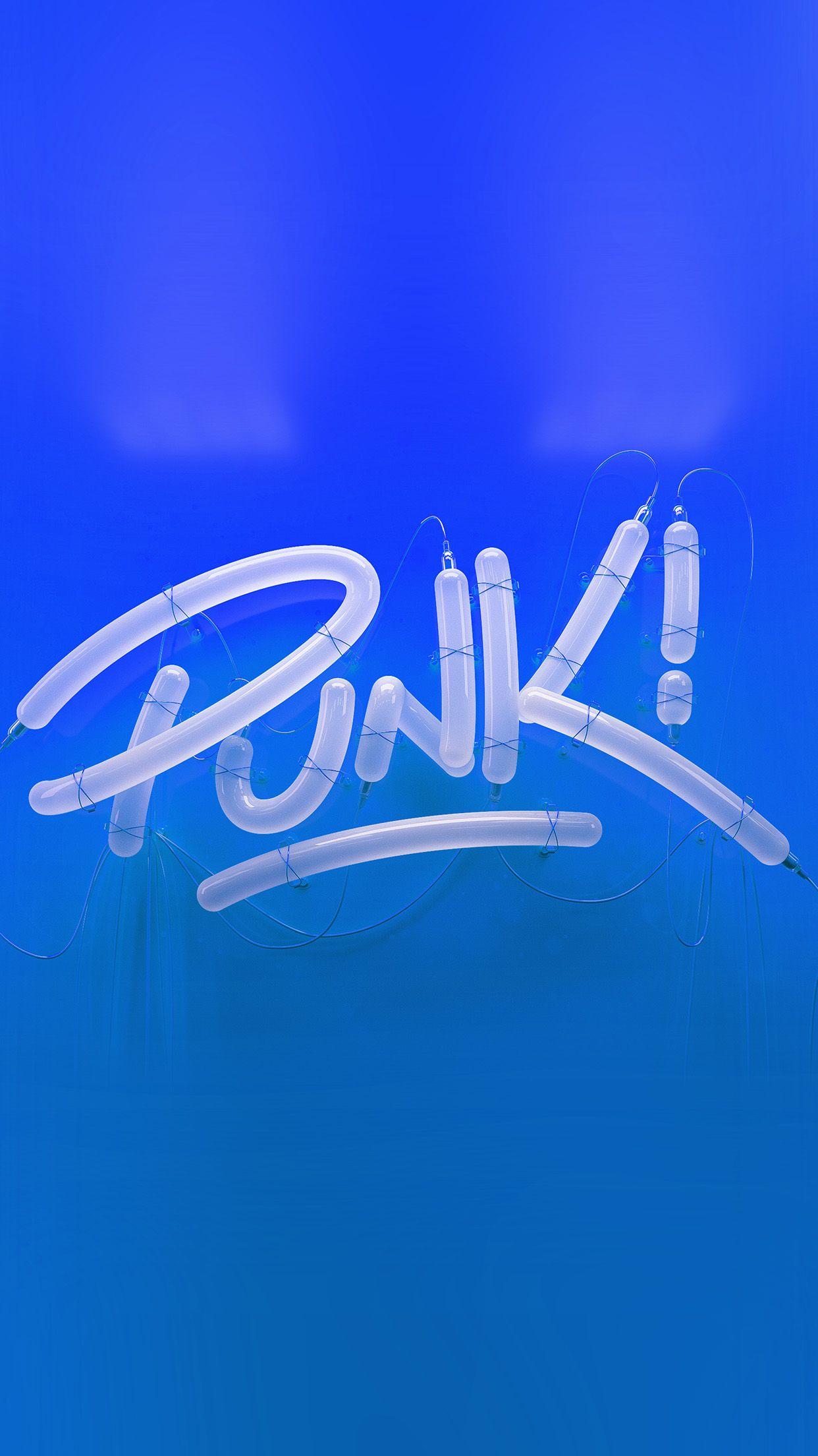 1242x2208 Punk Neon Sign Art Minimal Illustration Art Blue