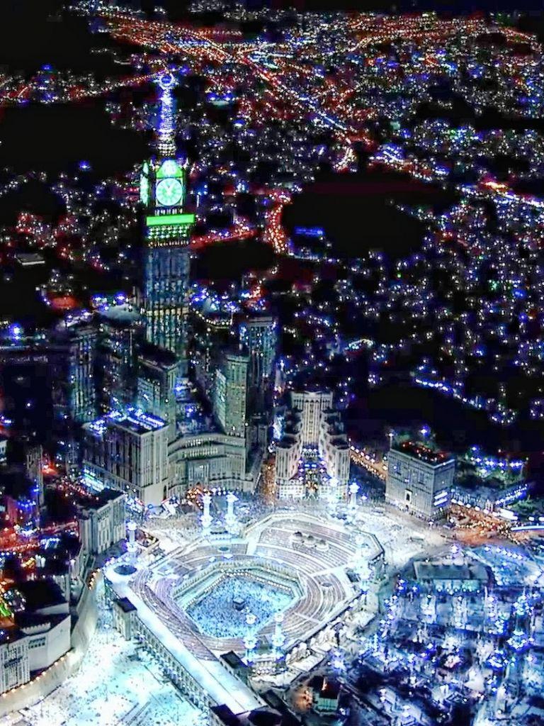 768x1024 Free download Mecca At Night Desktop Background for HD Wallpaper