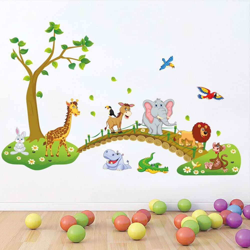 1000x1000 Kaimao Cartoon Animals Decorative Wall Stickers Removable