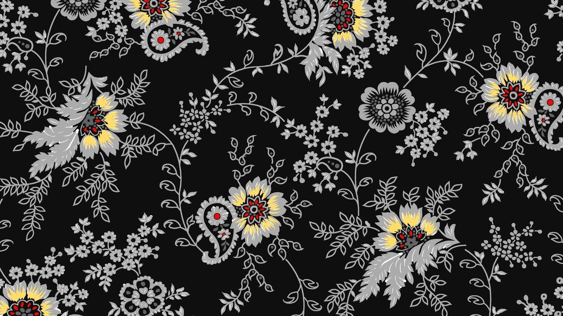 Black Floral Wallpaper 