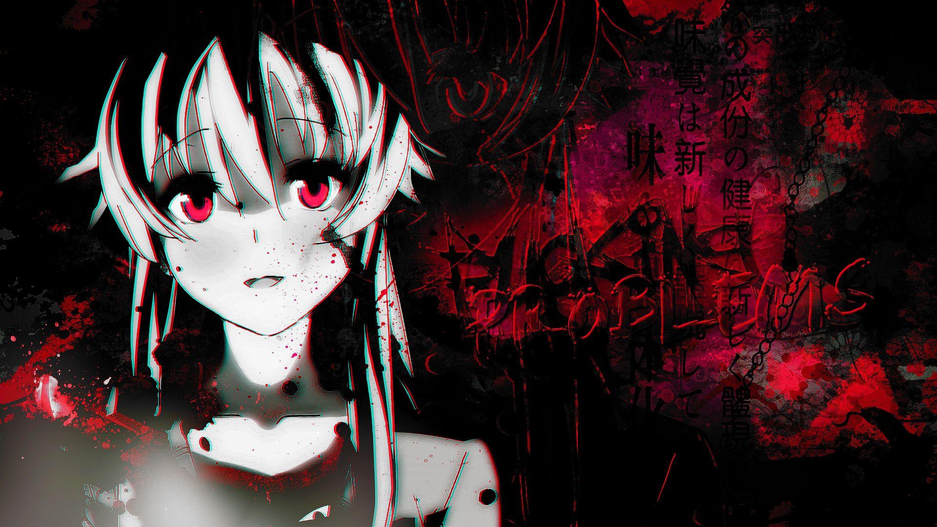 1920x1080 Dark Yuno Gasai Wallpaper