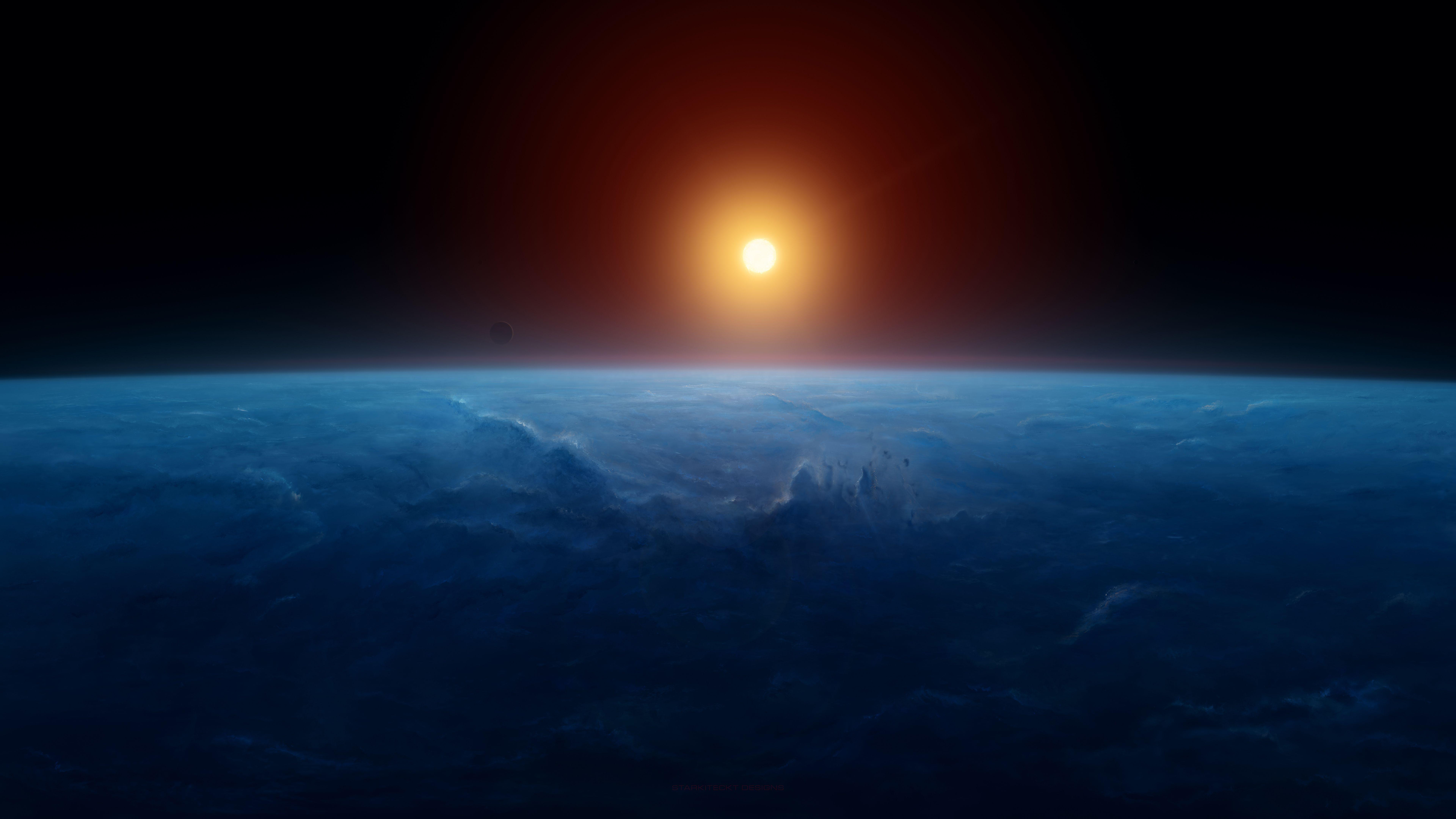 Download wallpaper 7680x4320 fantasy, orbit around planet, space 8k  wallpaper, 7680x4320 8k background, 27683