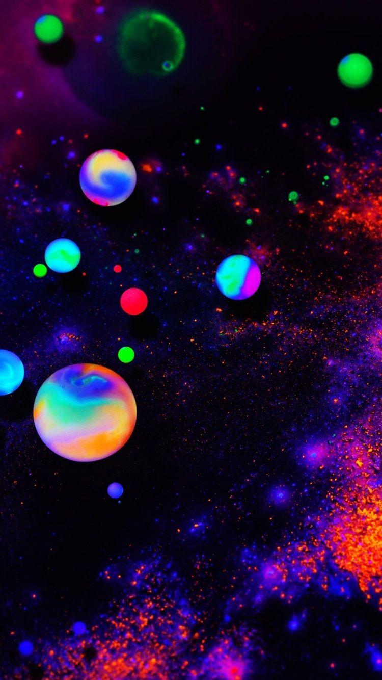 750x1334 Colorful Neon Balls, Abstract 750x1334 IPhone 8 7 6 6S Wallpaper