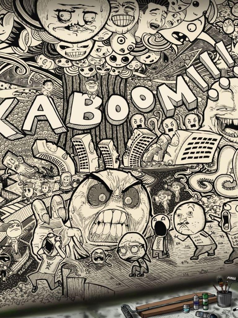 768x1024 Free download Kaboom Graffiti You are viewing a Anime Wallpaper
