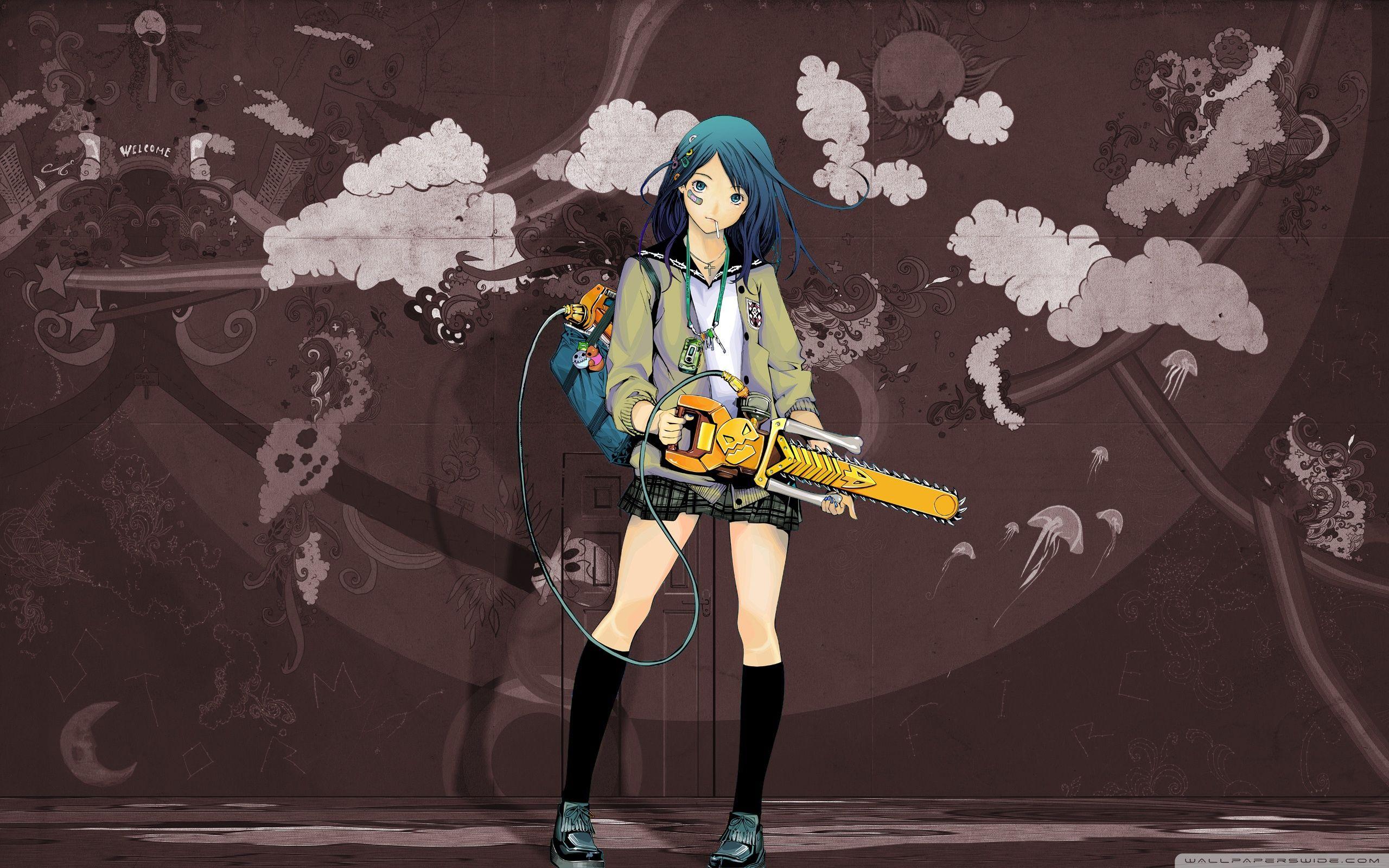 2560x1600 Anime Girl With Chainsaw Ultra HD Desktop Background Wallpaper
