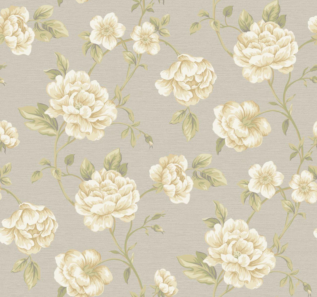 1280x1197 Vintage Patina RE9031 Peony Vine Wallpaper
