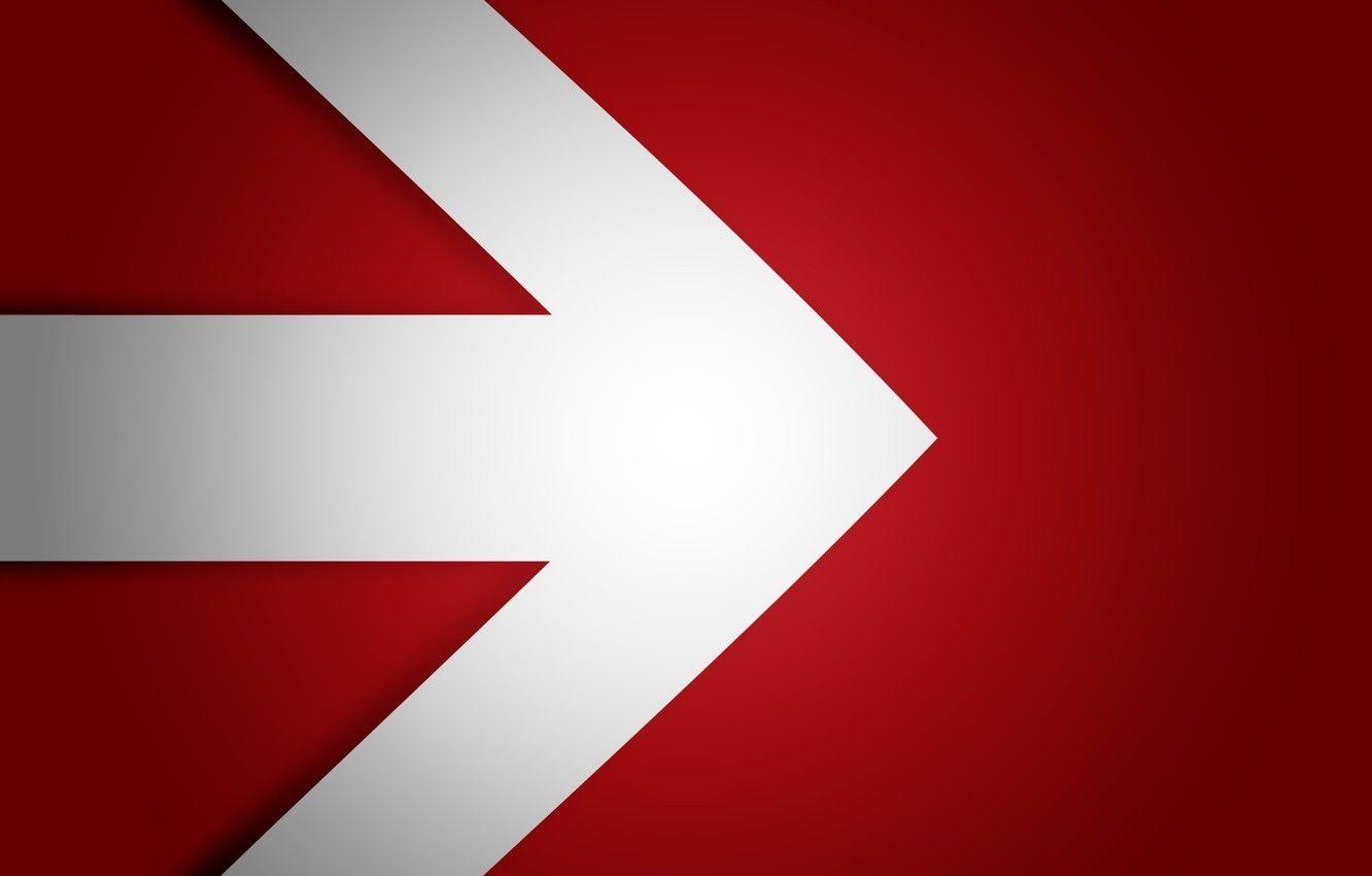 1332x850 Wallpaper red, white, black, arrow image for desktop, section минимализм
