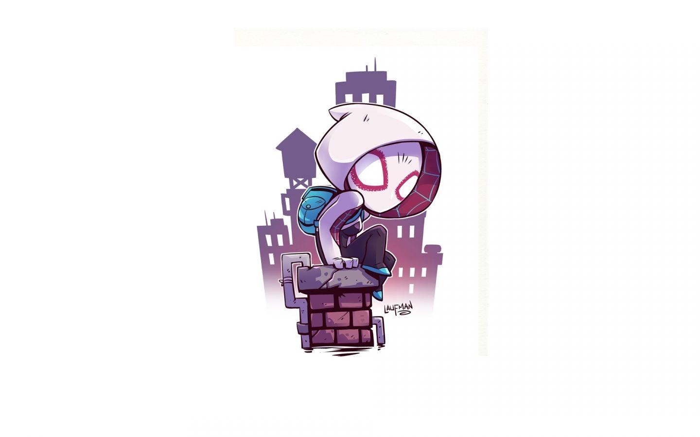 1440x900 Download 1440x900 Wallpaper Spider Gwen, Spider Man, Minimal, Art