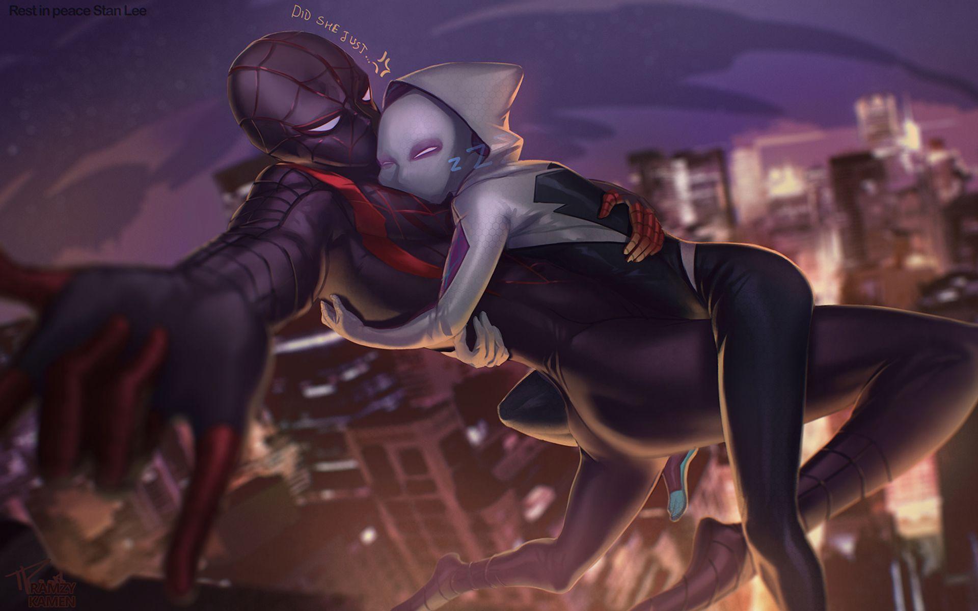 1920x1200 Wallpaper Of Miles Morales, Spider Gwen, Spider Man Background