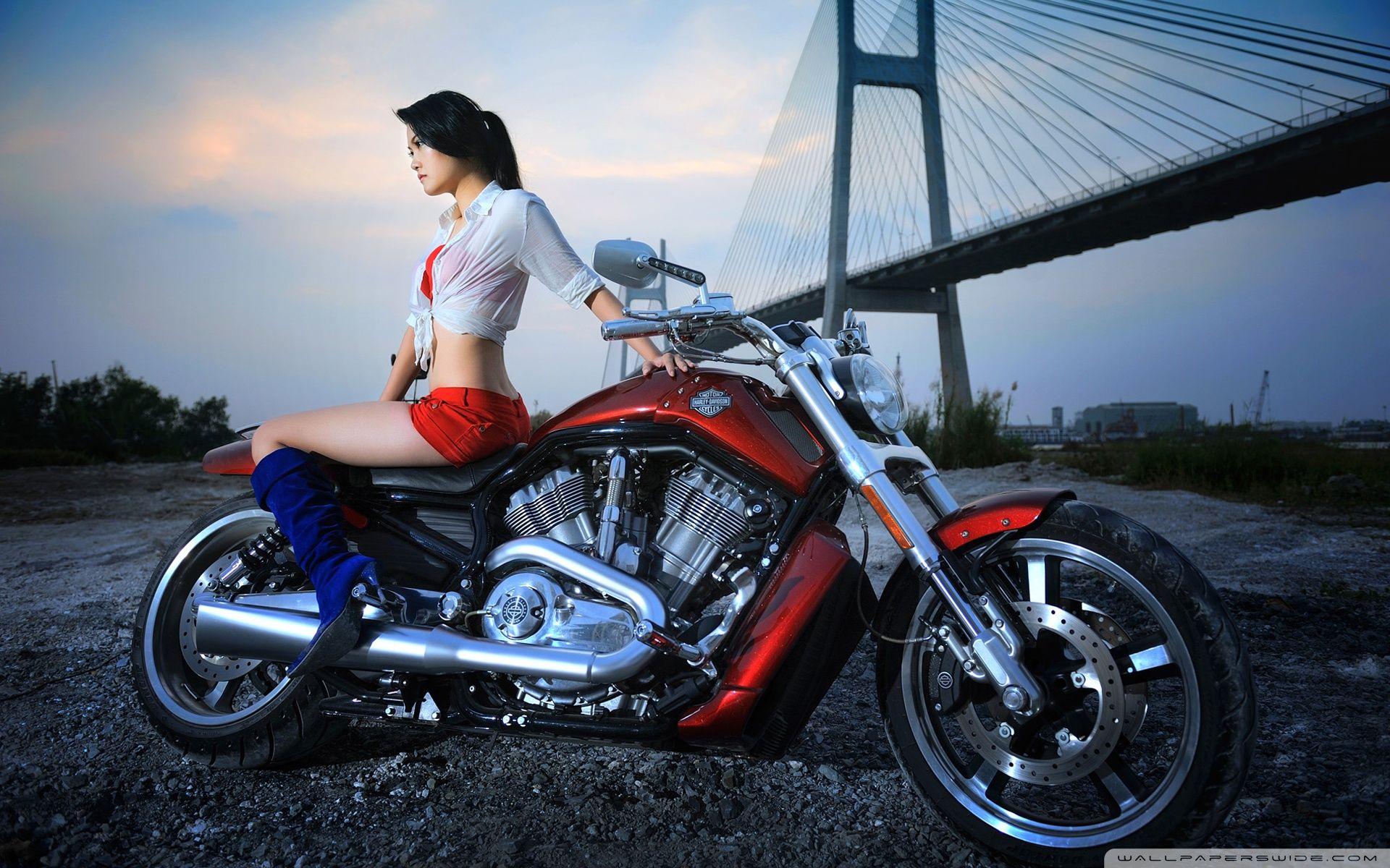 1920x1200 Free download Harley Davidson bikes wallpaper with girl Wallpaper Mela [1920x1200] for your Desktop, Mobile & Tablet. Explore Thank U Wallpaper Harley Davidson. Thank You Wallpaper, Free Harley Davidson