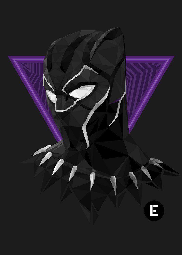 755x1057 Geometric Black Panther by thelivingethan. Black