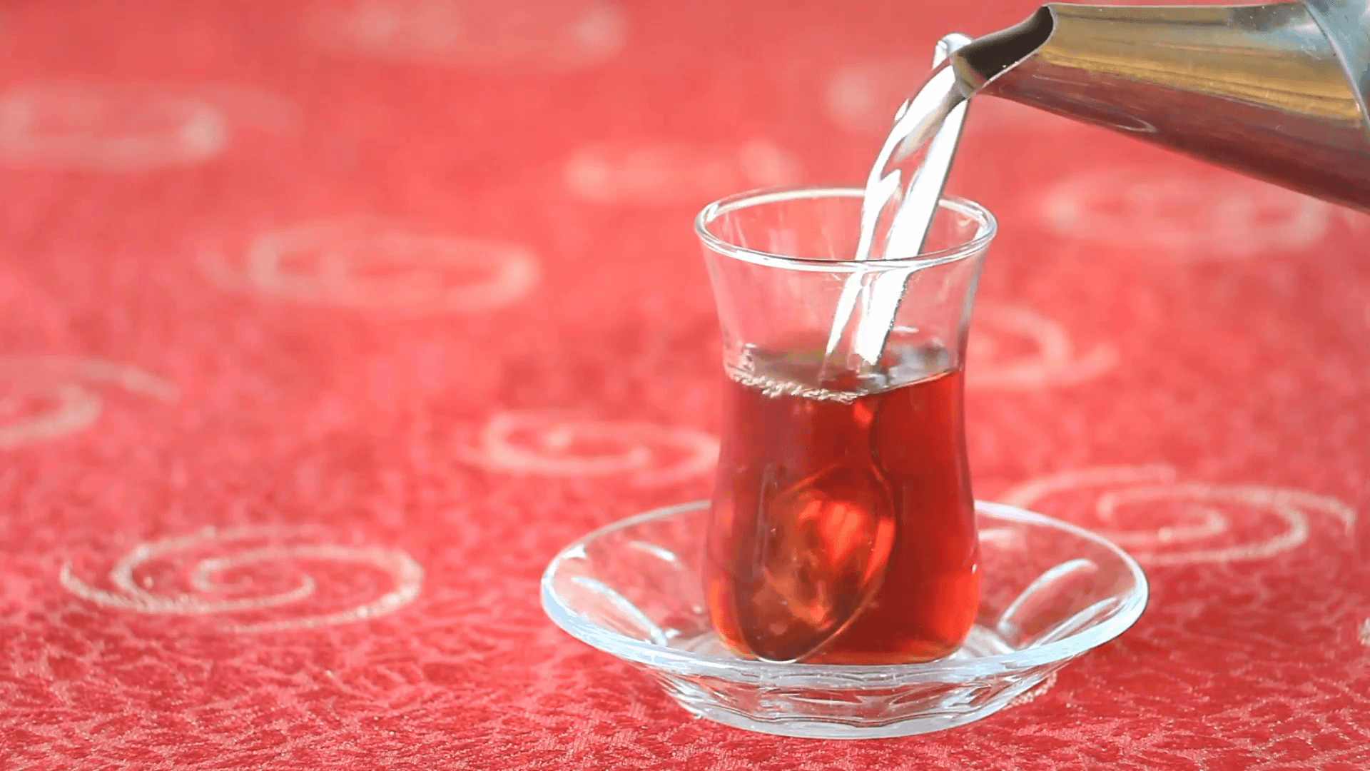 1920x1080 Turkish Tea served from traditional 2 tiered teapot. Bottom one