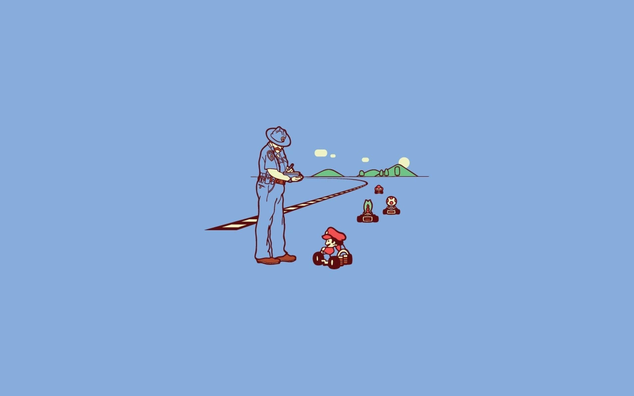 2560x1600 Super Mario Kart, Minimalism, Artwork, Video Games Wallpaper HD