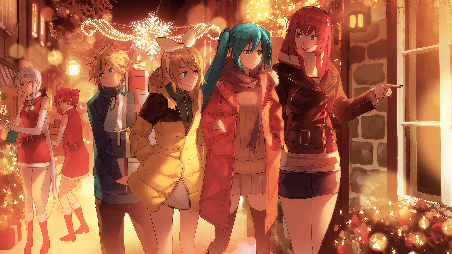 1920x1080 Wallpaper Vocaloid Christmas shopping