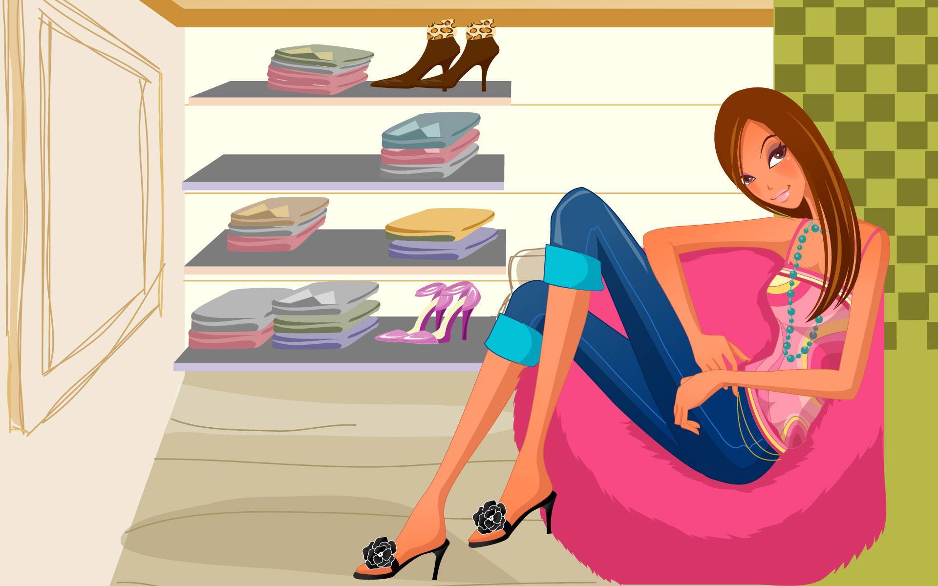 1920x1200 Fashion, girl, shopping, wallpaper, girls