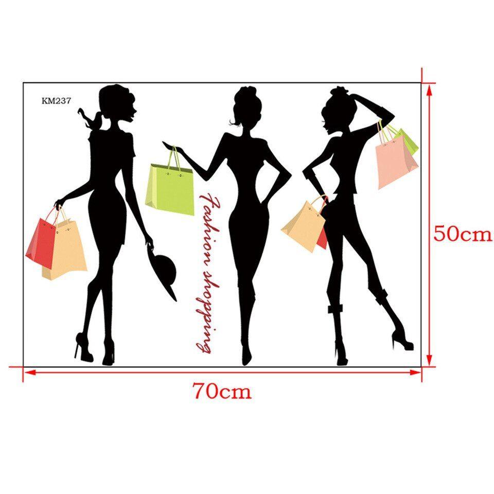 960x960 KAKUDER Wallpaper Stickers fashion Shopping Girl Print Wall