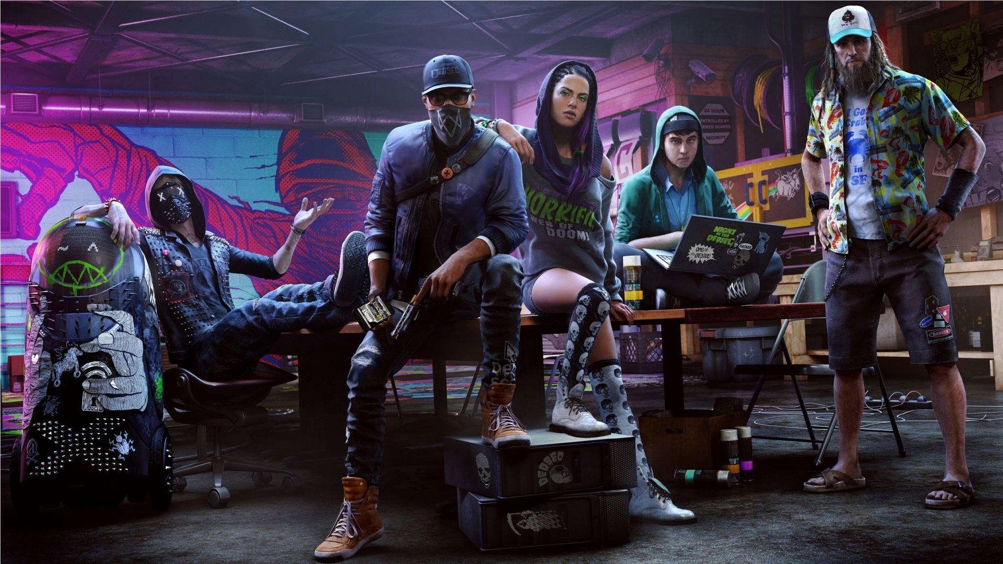 2048x1152 Watch Dogs 2 Hacker Space Wallpaper
