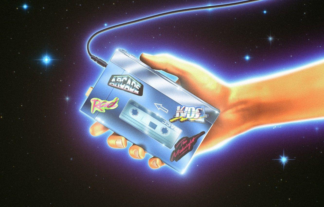 1332x850 Wallpaper Music, Style, Hand, Background, 80s, Style, Player, Illustration, Kids, 80's, Synth, Retrowave, Arcade, Synthwave, New Retro Wave, The Midnight image for desktop, section музыка