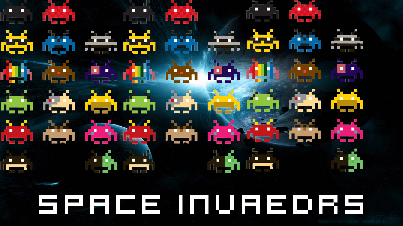 1366x768 Space Invader Wallpaper ›'s Arcade Games