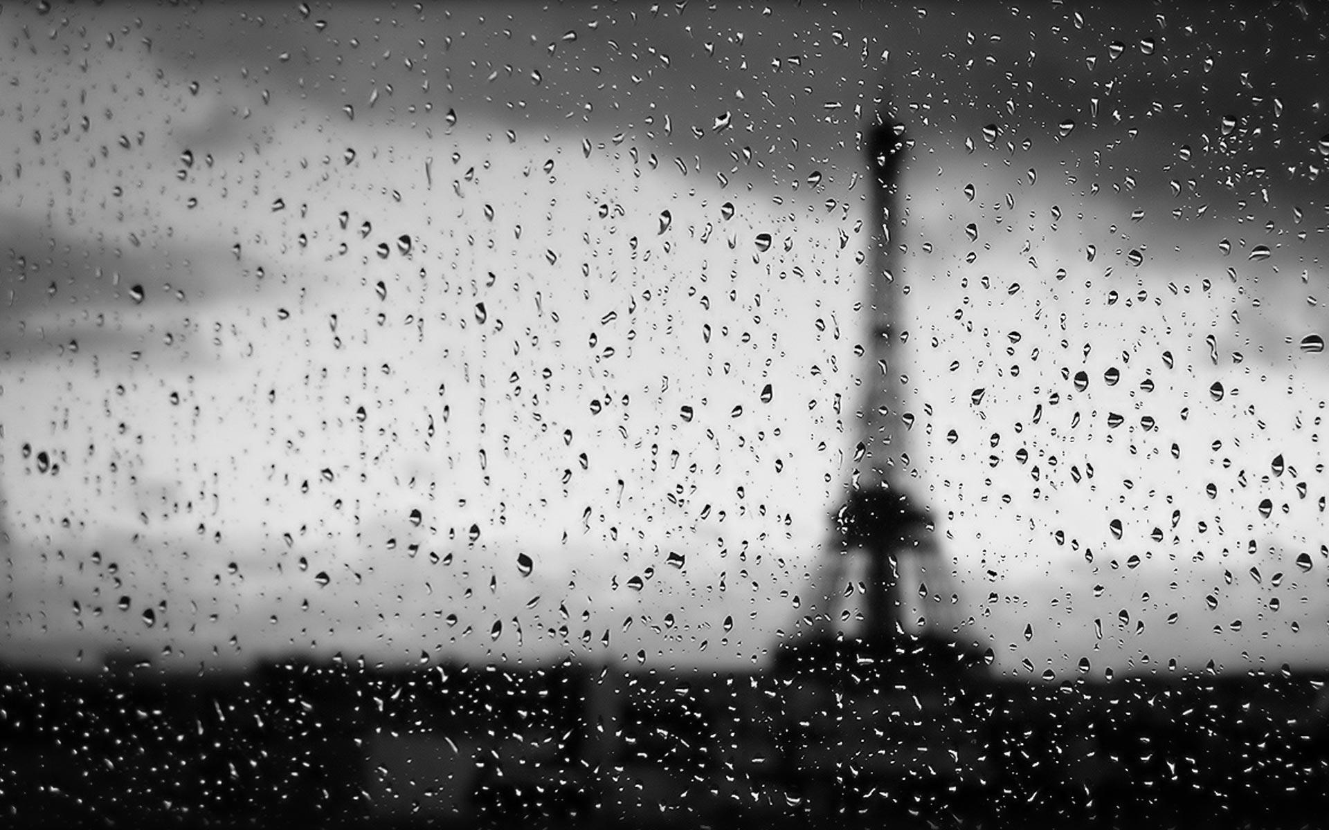 1920x1200 Tháp Eiffel Paris Cửa sổ giọt nước Hình nền máy tính