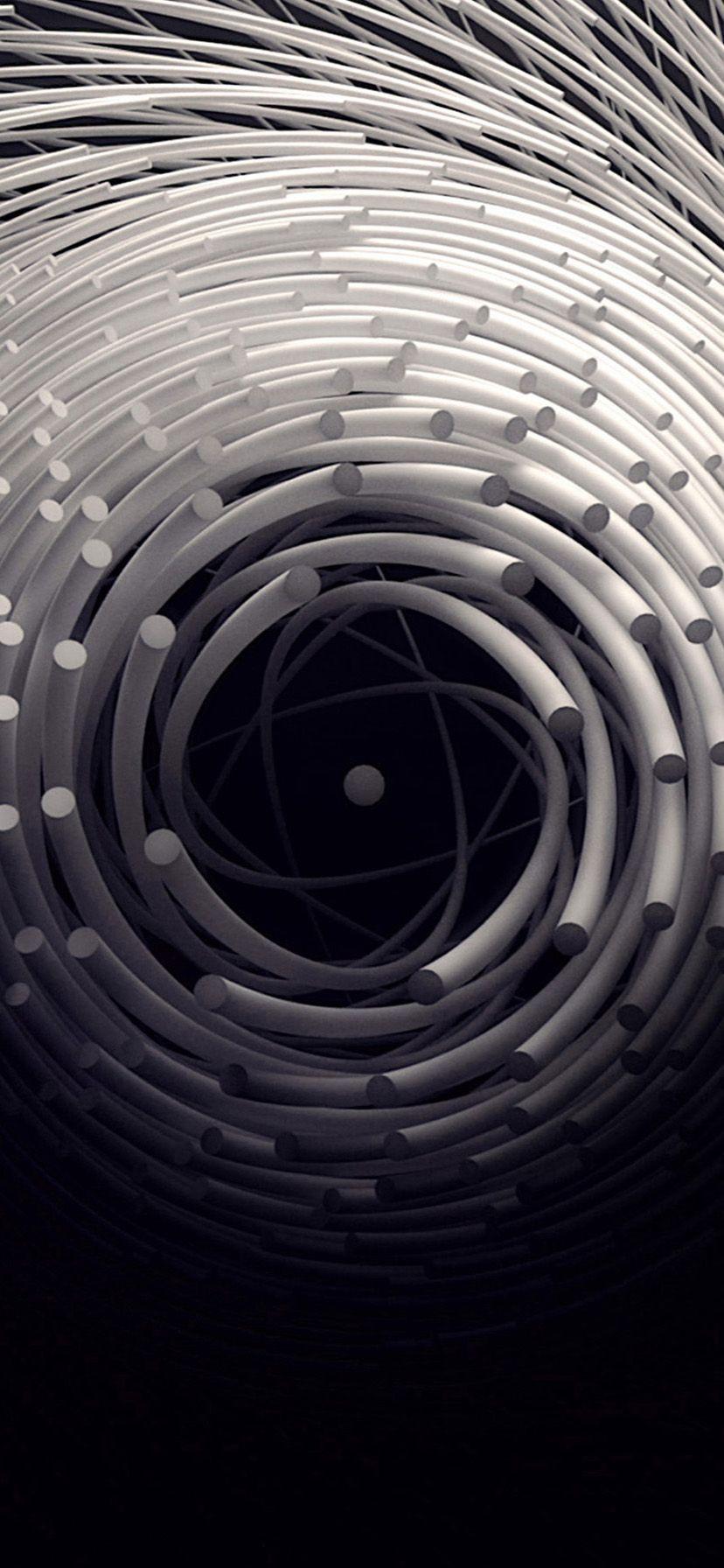 828x1792 Circle 3D Dark Abstact Art Design IPhone XS XS Max XR Wallpaper