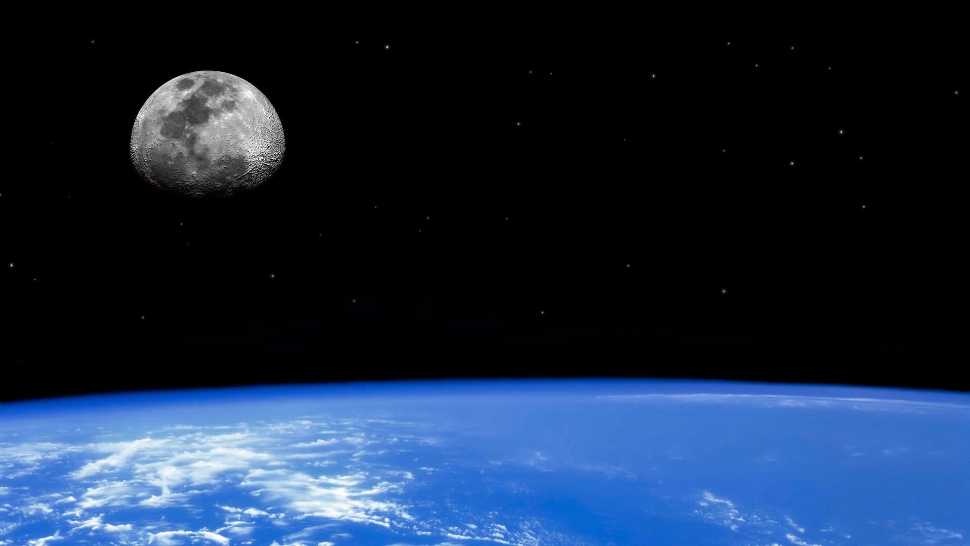 1920x1080 Free download Earth HD Wallpaper 1080p Moon and earth 1920x1080