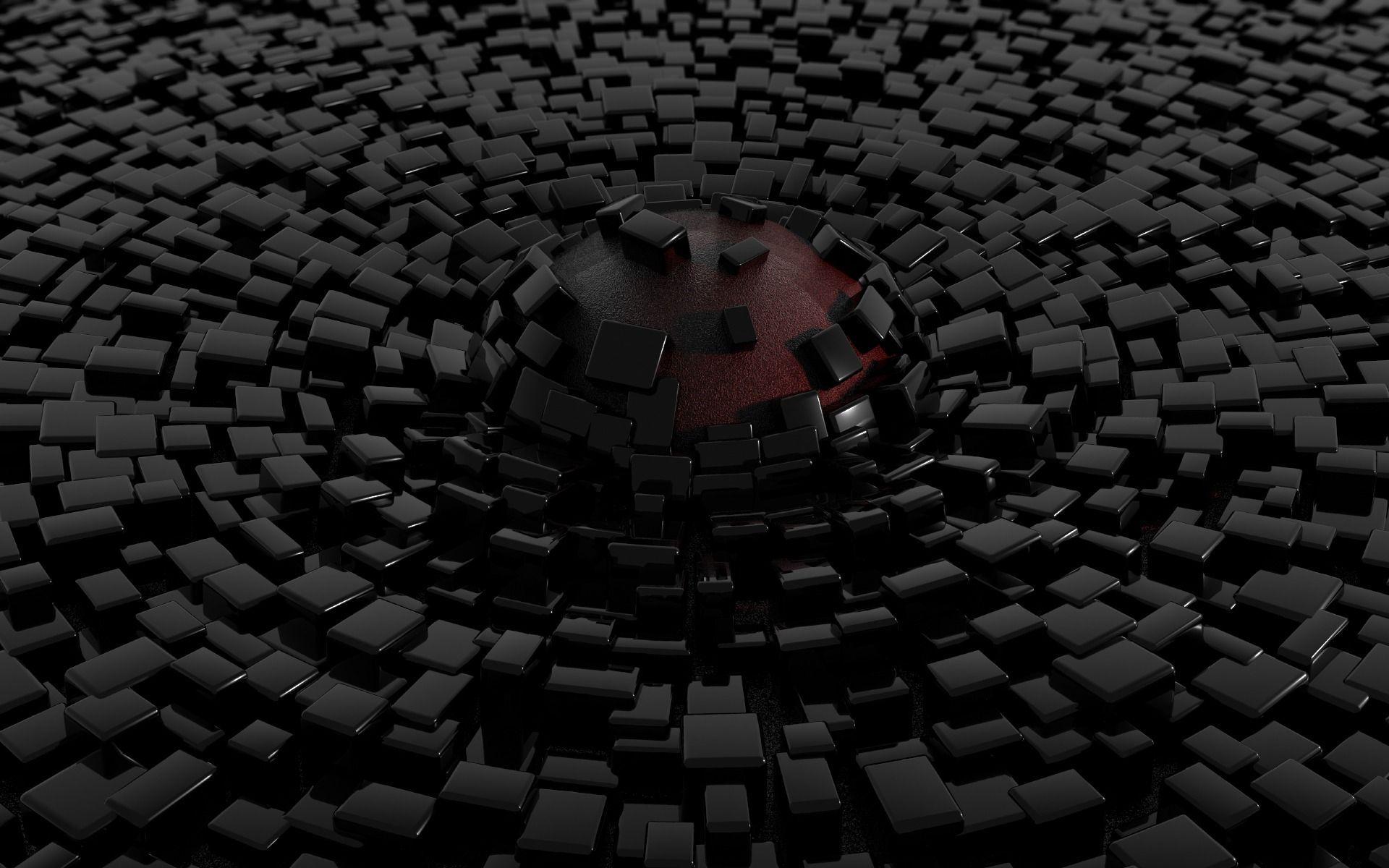 1920x1200 3D Black Abstract Wallpaper