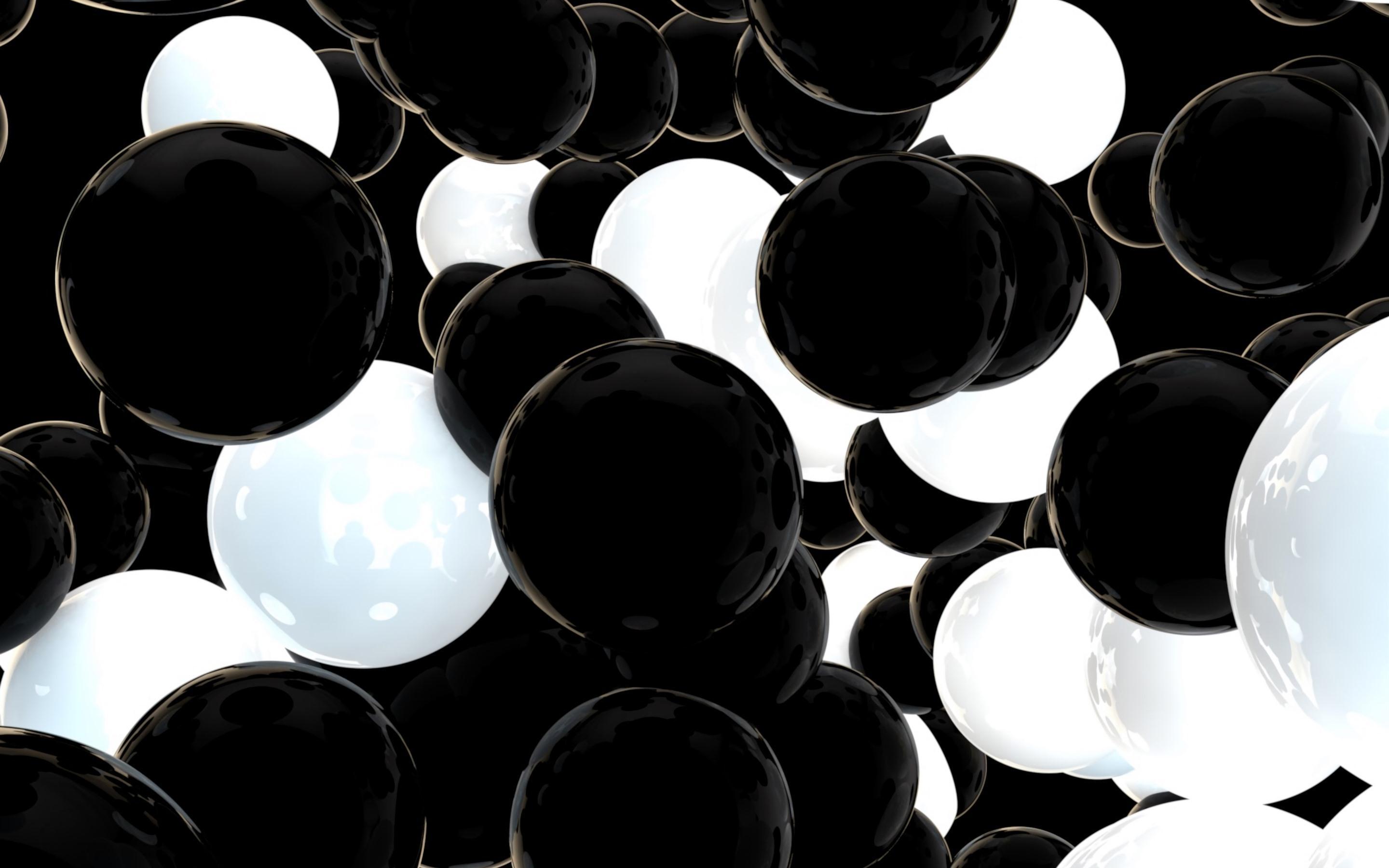 2880x1800 Black And White Balls Wallpaper