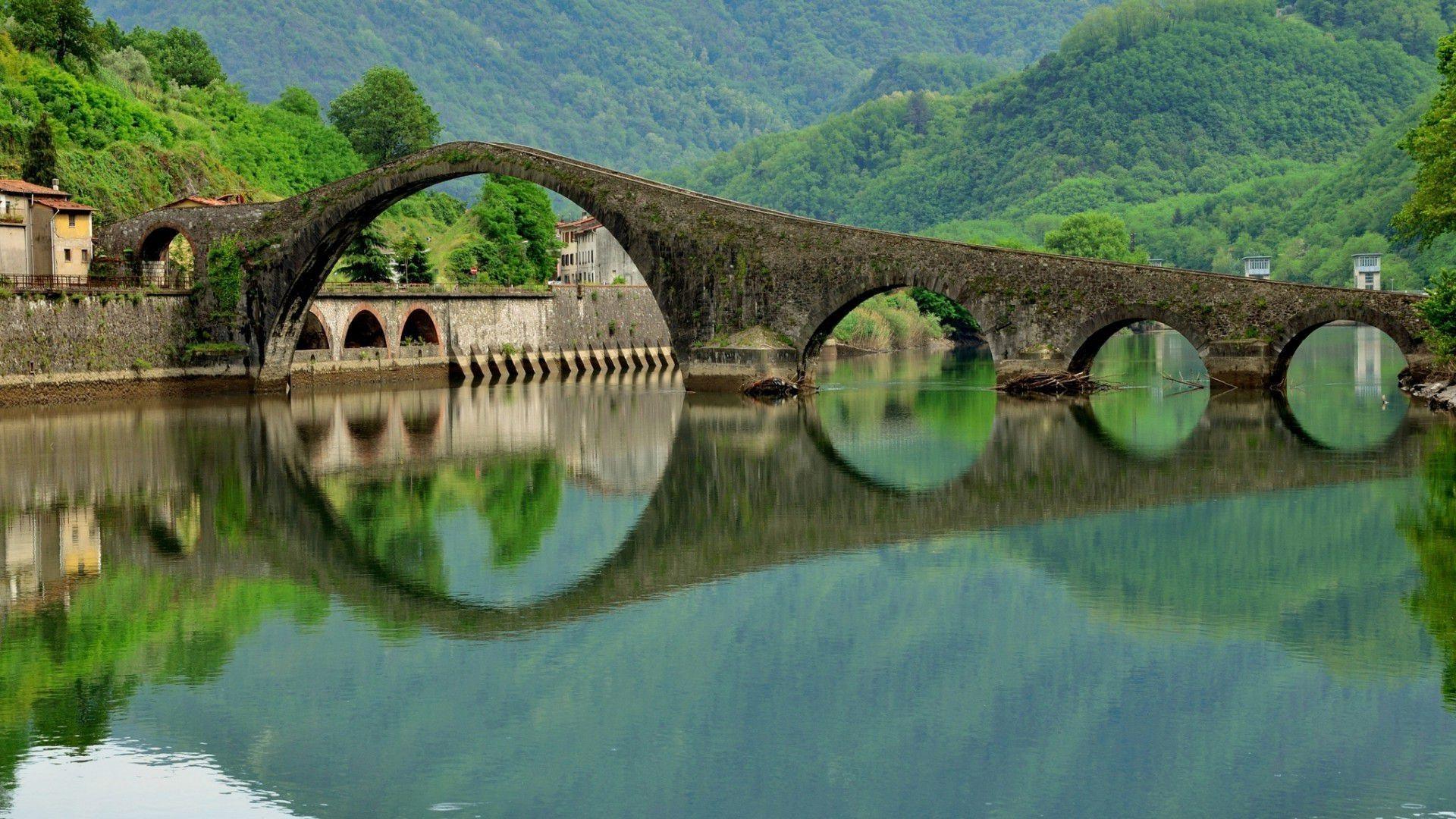 1920x1080 nature, Landscape, Architecture, Italy, Bridge, Old Bridge, Arch