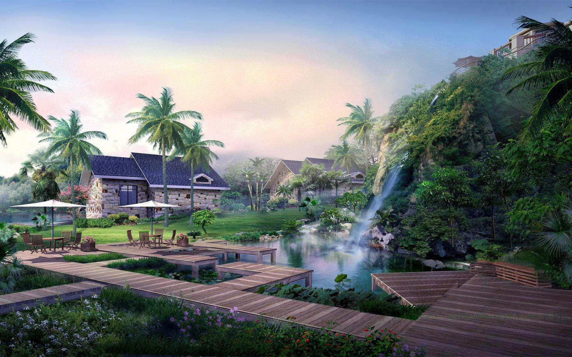 1920x1200 Garden Architecture renderings 11690 Landscape