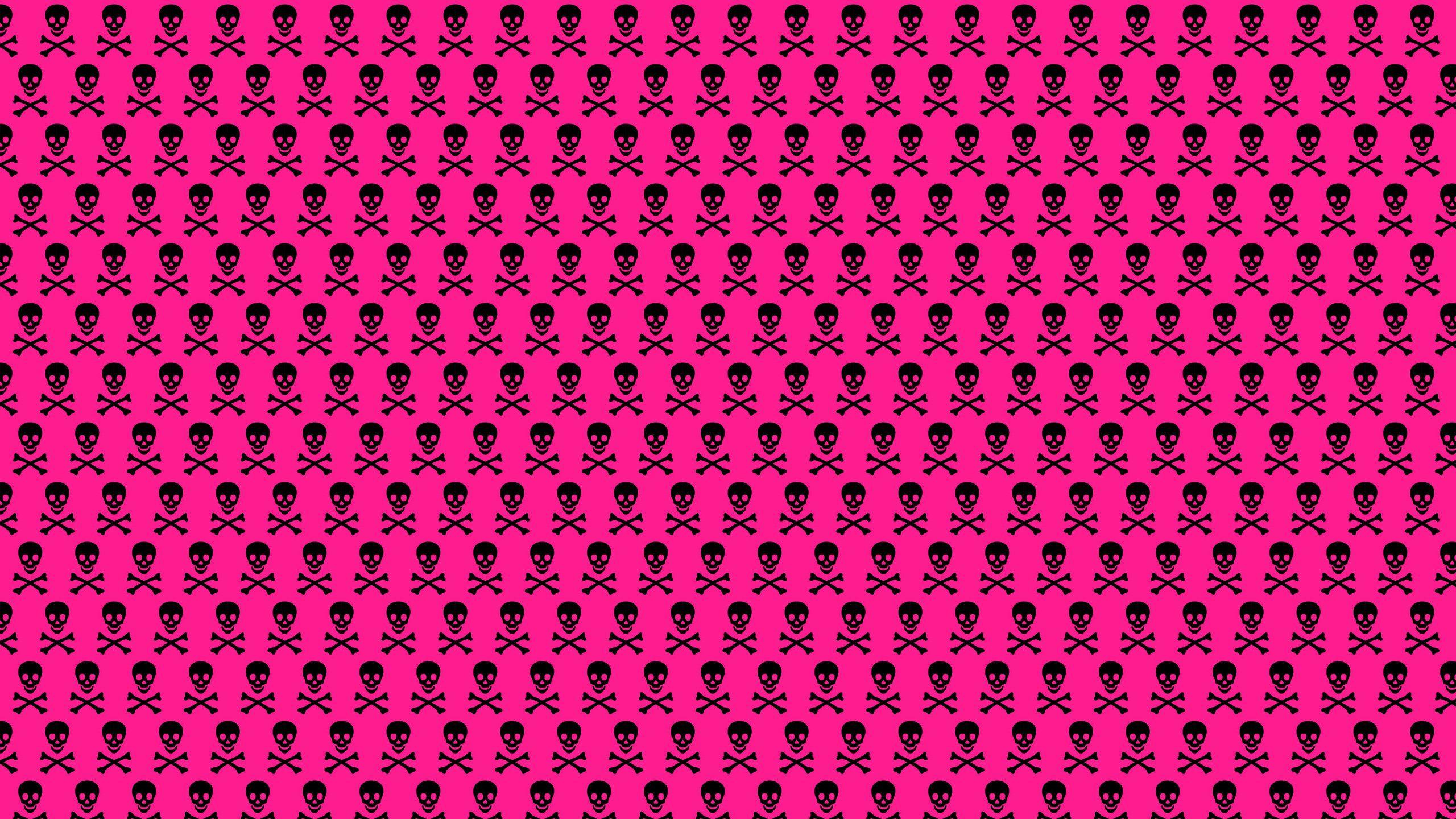 2560x1440 Pink Skull Wallpaper