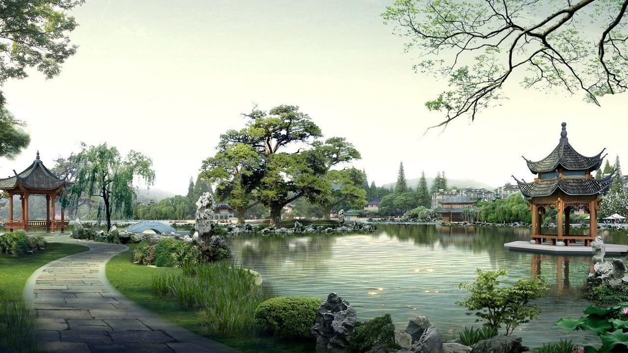 1280x720 Nature Architecture Wallpaper