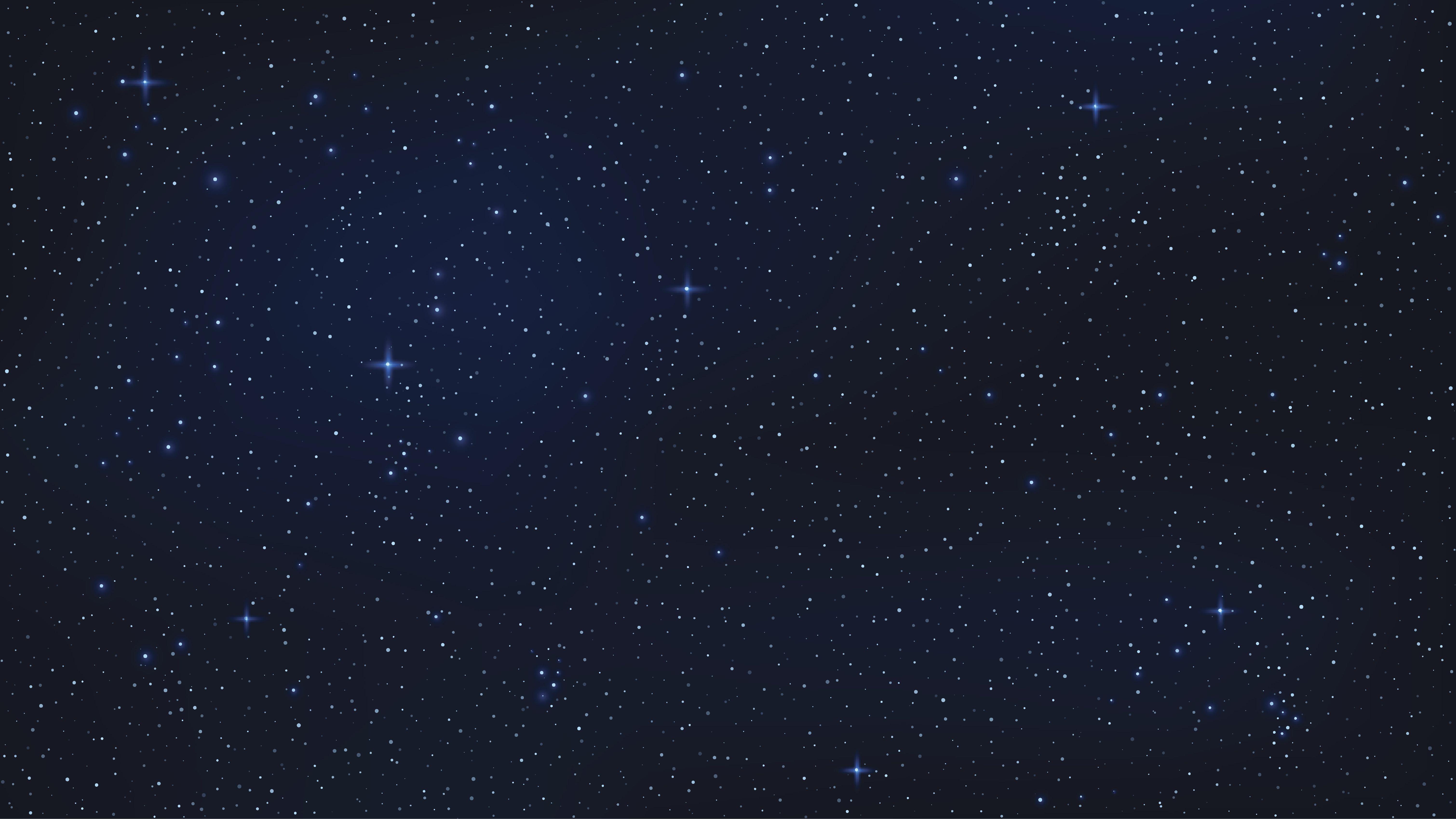 6040x3397 A realistic starry sky with a blue glow. Shining stars in the dark