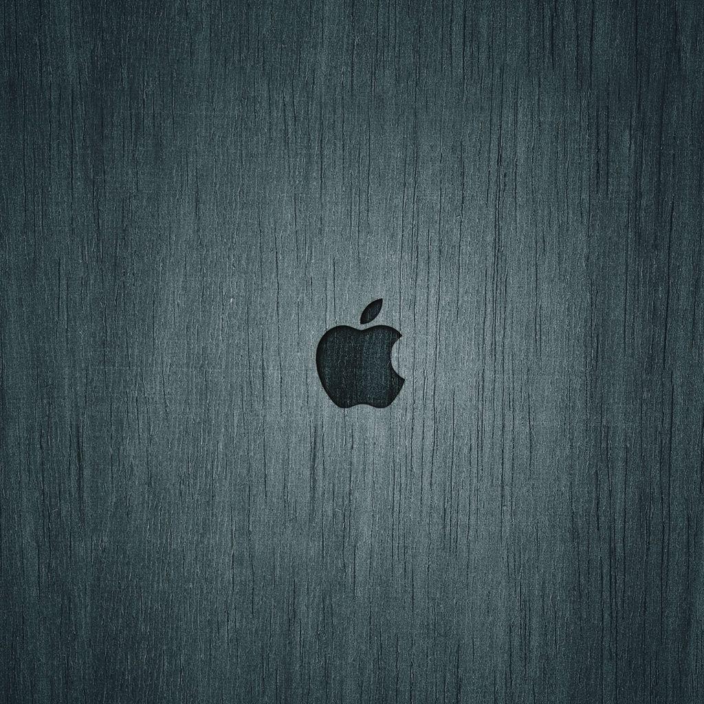 1024x1024 Dark Apple Wood iPad Wallpaper Free Download
