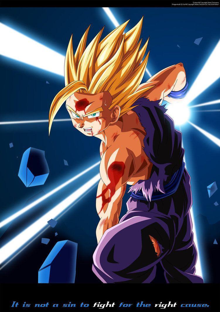 751x1063 SSj2 Gohan Kamehameha. Dragon ball z