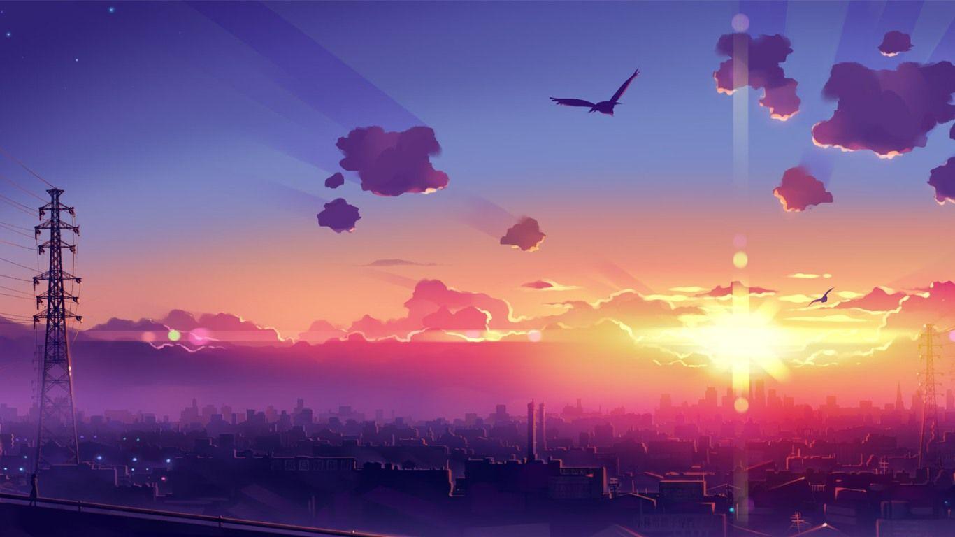 1366x768 Anime Scenery Wallpaperx768