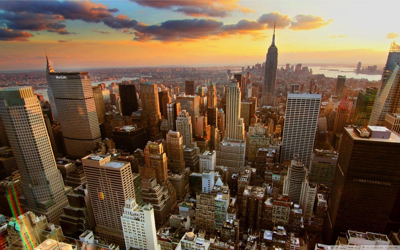 1680x1050 Aerial View Of New York City Ultra HD Desktop Background Wallpaper