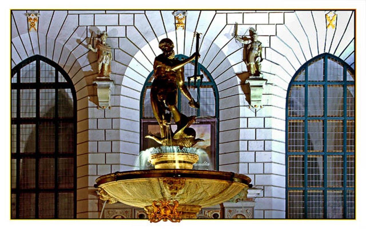 1280x800 Gdansk City Neptun Monument Polish Poseidon Night Poland
