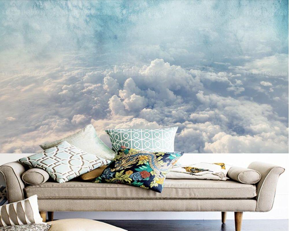 1000x800 Papel de parede marbled Cloud sky aesthetic 3D wallpaper living