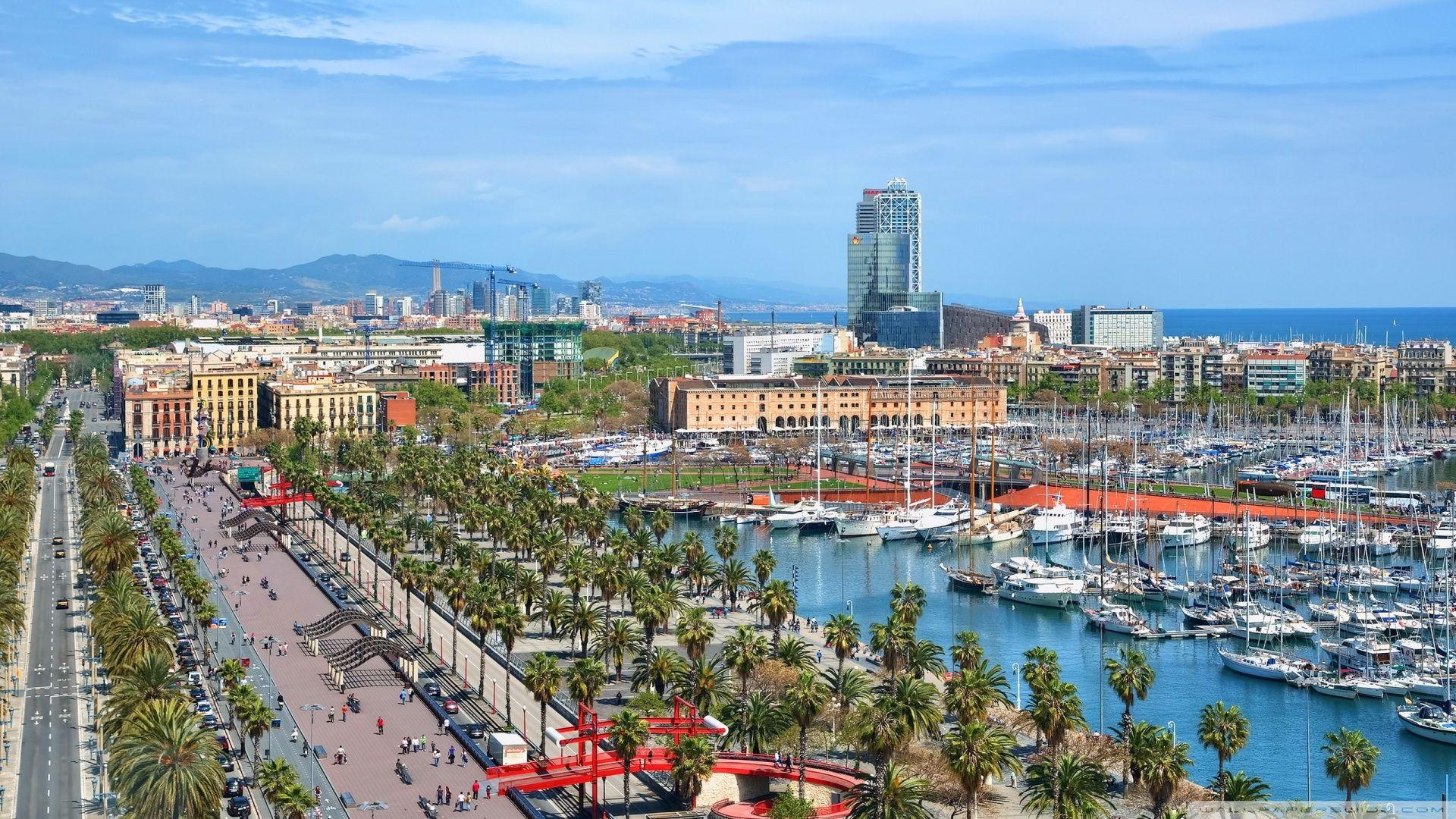 1920x1080 Spain Houses Marinas Barcelona Ultra HD Desktop Background Wallpaper for 4K UHD TV : Tablet
