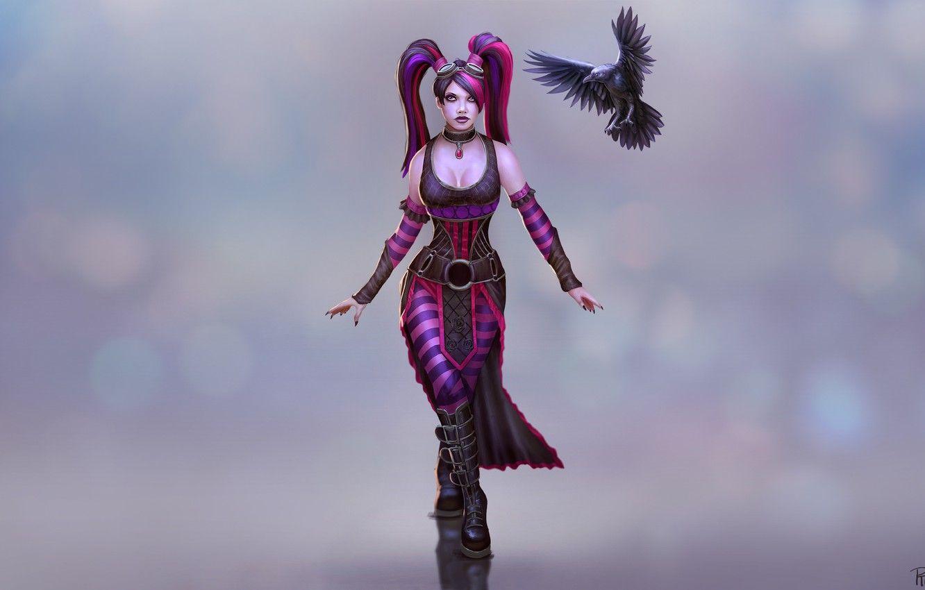 1332x850 Wallpaper Girl, Raven, Art, Morrigan, Twisted Metal, Andy Timm, SMITE, by Andy Timm, Twisted Metal Morrigan Concept image for desktop, section арт
