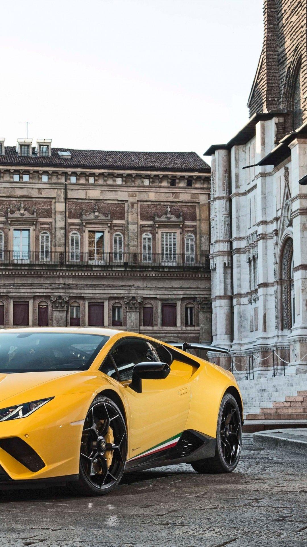 1080x1920 Download 1080x1920 Lamborghini Huracan, Yellow, Supercar, Side